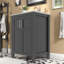 Meuble-lavabo moderne noir avec lavabo en céramique, solution de rangement compacte