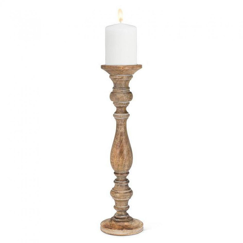 Tabletop Pillar, 18.5" H x 5" W x 5" D, Gray Wash