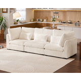3 Seater Sofa Oversized Modular Sofa, Extra Deep Cloud Corduroy Sectional Couch with Ottoman Chaise, FSC Certified