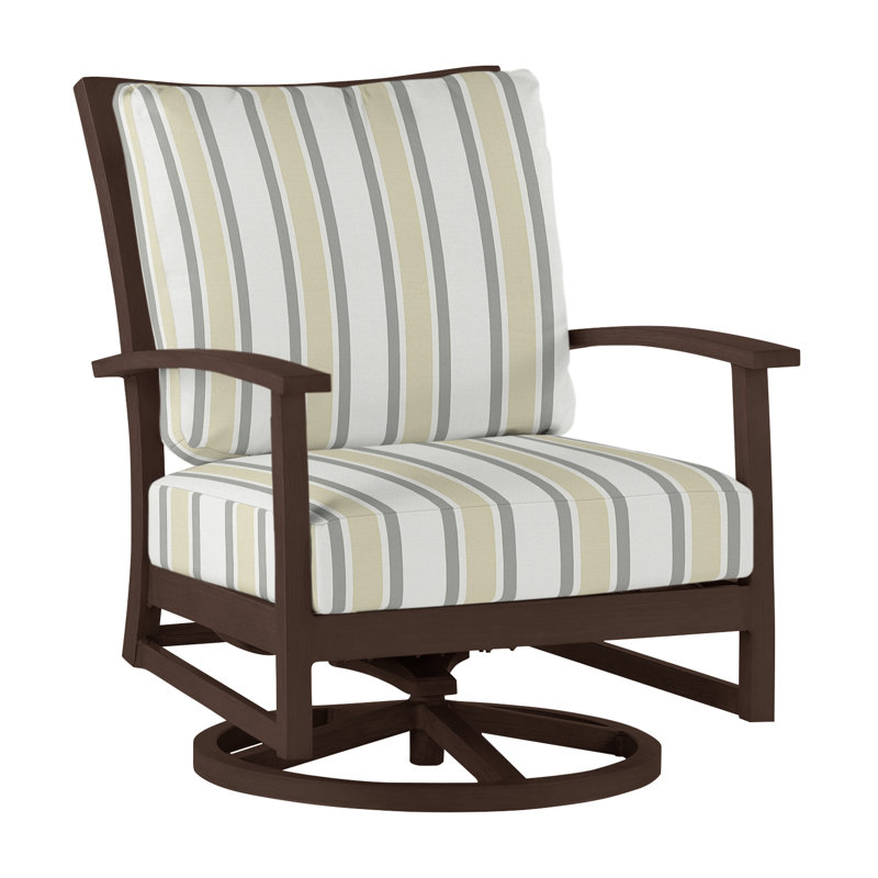 Charleston Patio Lounge Chair with Cushions, Oyster, Rollo Lace, Welt + Standard Fill
