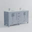 Meuble-lavabo double avec comptoir en quartz-863918365