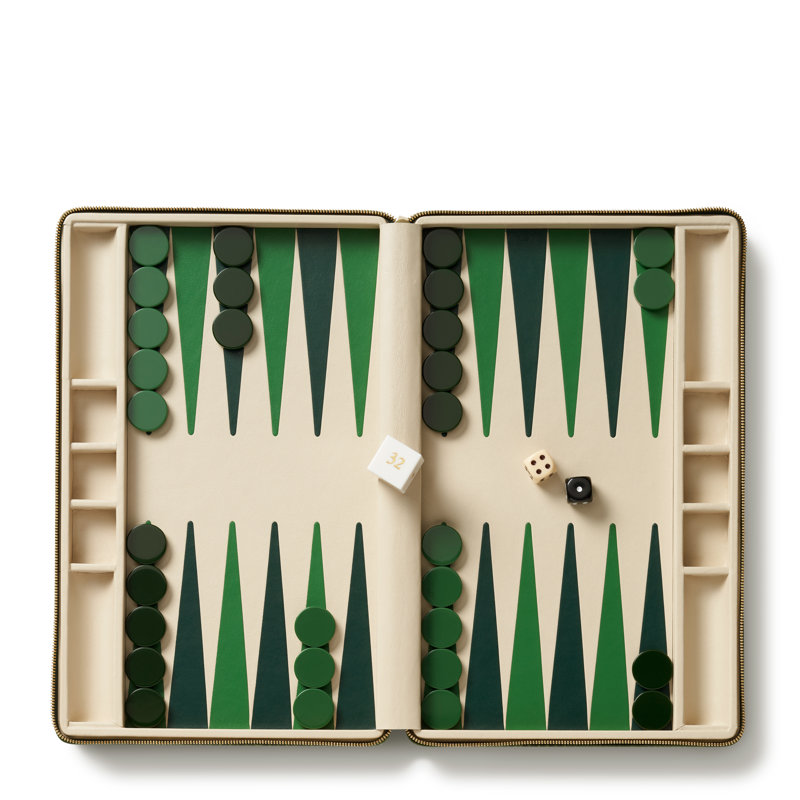 Enzo Travel Backgammon, Green