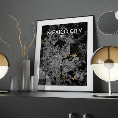 Mexico City Map In Luxe - No Frame Print