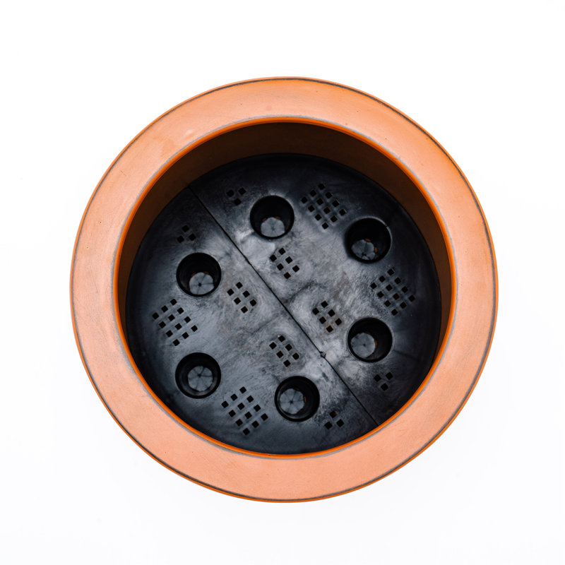 7.8 In. Painted Plastic Self-Watering Planter Pot, Brown