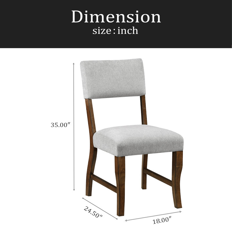 Ensemble de 2 chaises de salle à manger contemporaines rembourrées en tissu de chenille durable, Gris