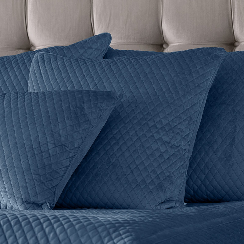 Valentina Quilted Medium Pillow, Marine, Européen