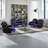 Ensemble de salon inclinable en similicuir 3 pièces Cutino