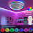 19" 7-Blade White Modern Ceiling Fan with Dimmable Color Changing LED and Remote Control