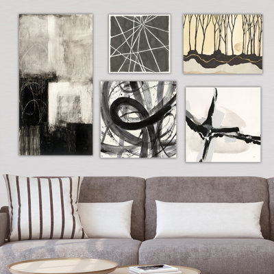 « géométrique », ensemble de 5 reproductions d’art sur toile
