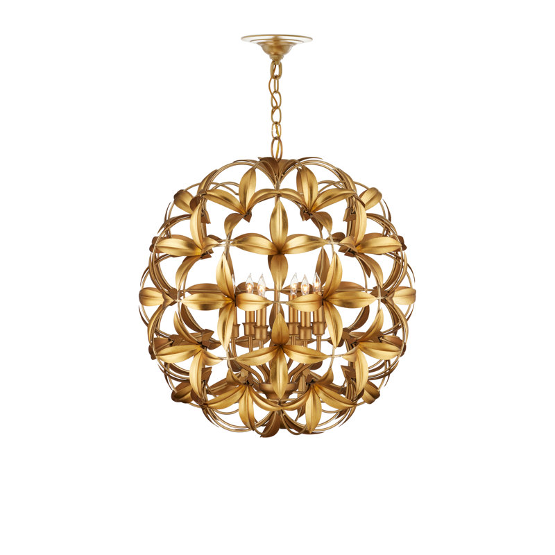 Helenium 6 - Light Wrought Iron Chandelier