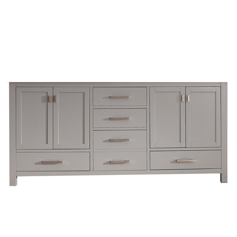 Modero 72'' W Double Bathroom Vanity Base, Chilled Gray