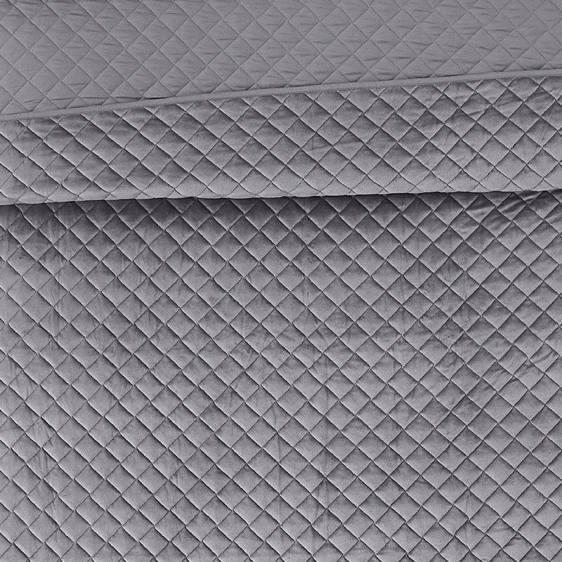 Ensemble de courtepointe Diamond, Courtepointe pour simple TG + 1 taie décorative s, gris