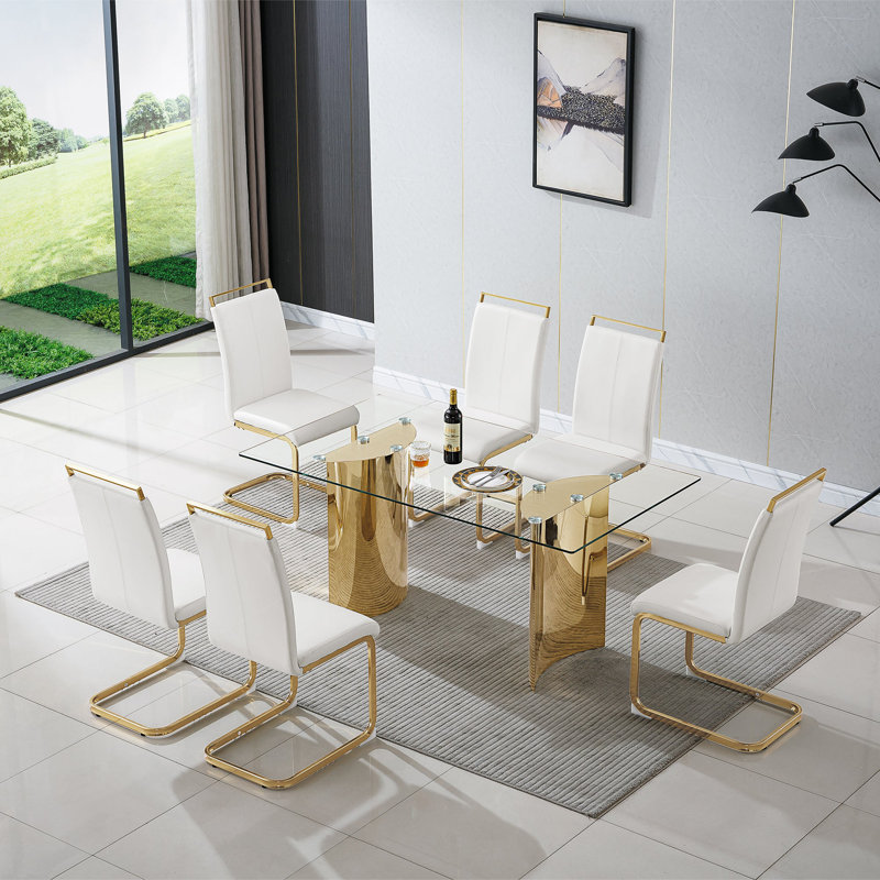Burdell Dt210 Rectangular Dining Table, Silver