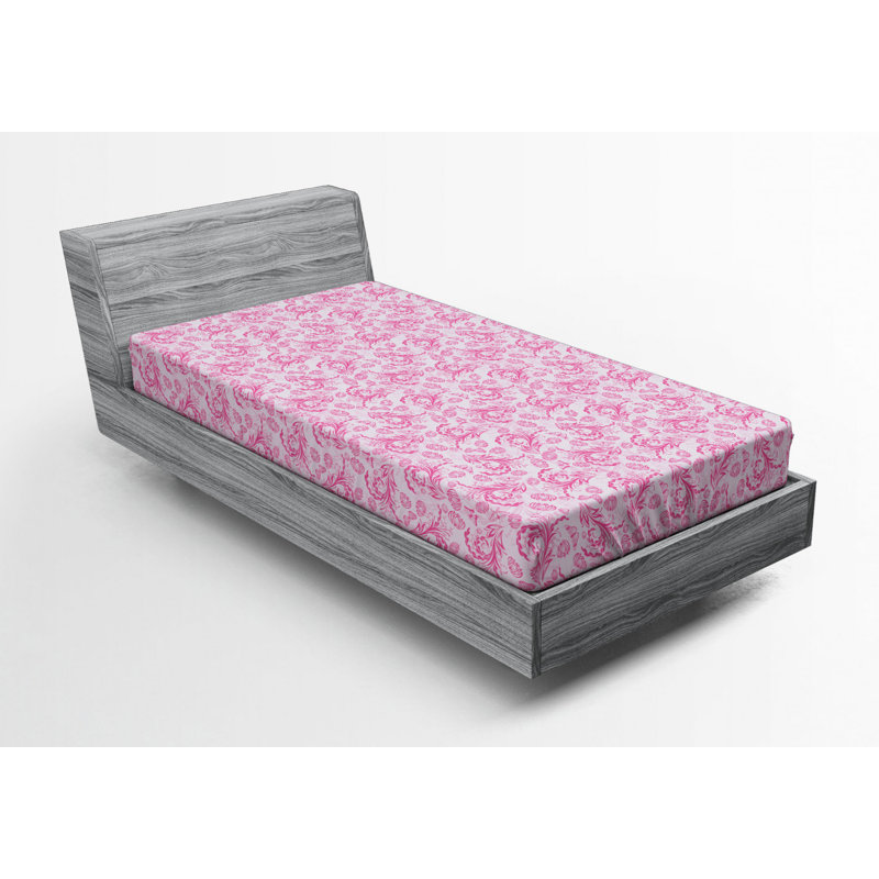 Microfiber Floral Fitted Sheet, Twin Fitted Sheet