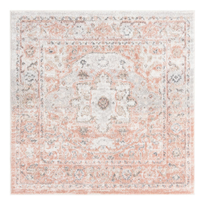 Tallula Oriental Rose Pink Rug, Square 3'3"