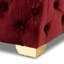 Velvet Tufted Square Solid Colour Cube Ottoman-1018714359