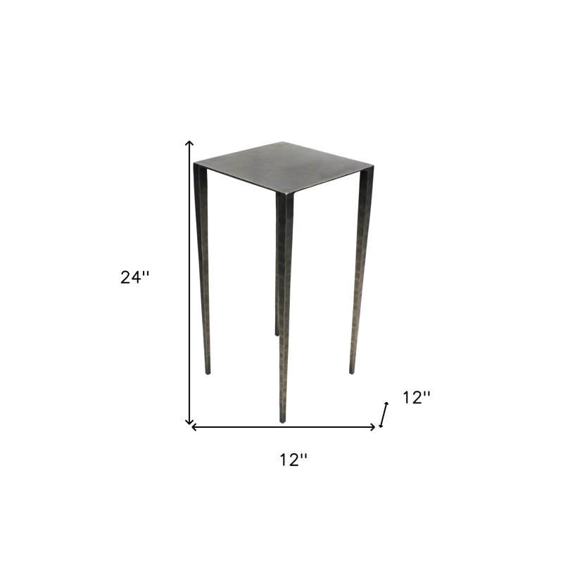 24" Nickel Iron Square End Table