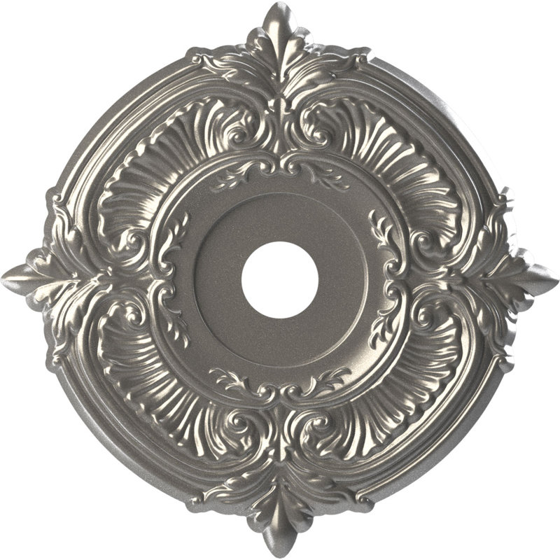 Attica Thermoformed PVC Ceiling Medallion, 22" H x 22" W x 1" D, Aged Dark Steel
