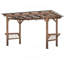 Pavillon de jardin en forme de pergola en bois 13 'X 6,5' avec toit en métal et ampoules et comptoirs de bar