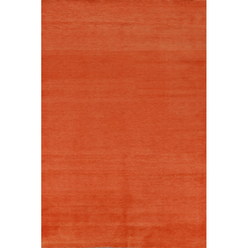 Tapis teint dans la masse orange moderne Gabbeh 6 x 9