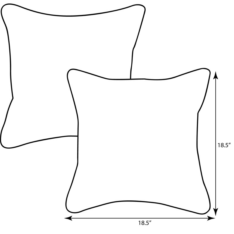 Coussin décoratif géométriques d’intérieur/d’extérieur, 18,5 po x 18,5 po, Corail