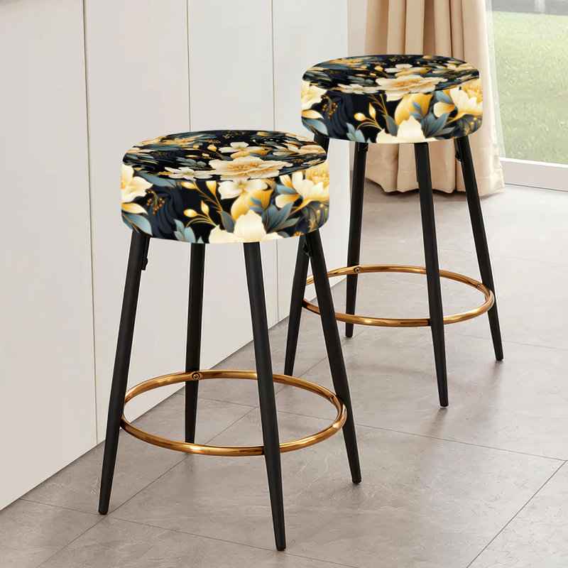 Ensemble de 2 tabourets de bar Timeless Beige Peony Sophistication II