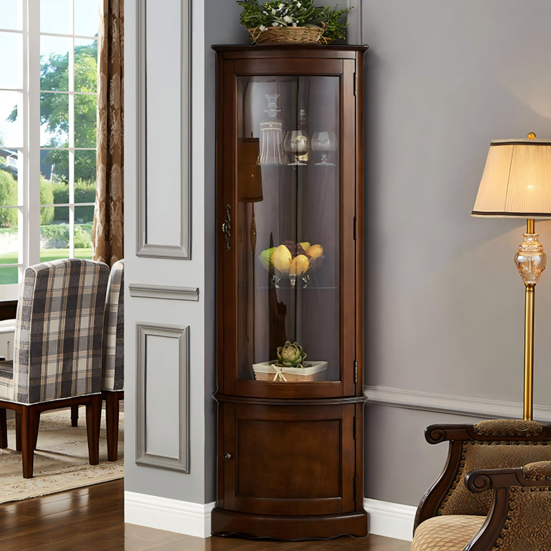 19.69"Retro Solid Wood Rectangular Corner Cabinet
