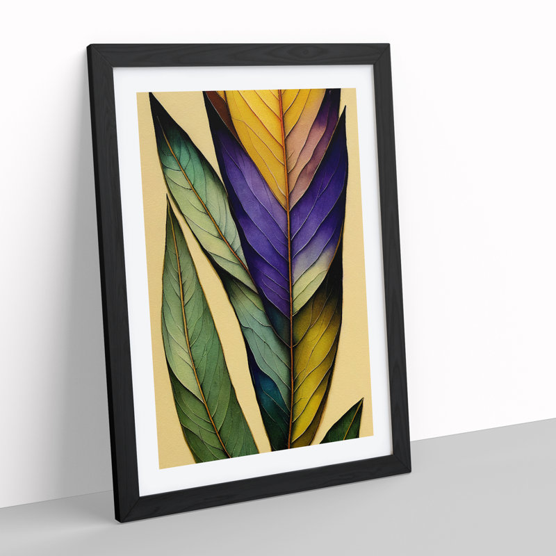 A Resplendent Leaves - Single Picture Frame Print, Black Framed, 34cm H x 25cm W x 2cm D