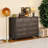 55 Inch Rustic 9 Drawer Dresser, Solid Wood Storage Cabinet-1690480482