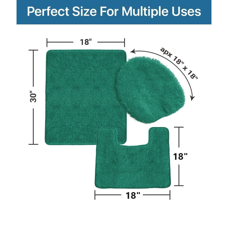 Ensemble de tapis de bain Mckeel, Vert Aqua
