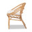 Slat Back Rattan Arm Chair in Natural