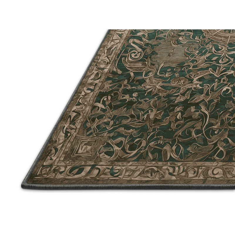 Tapis brun soyeux et moelleux, Rectangle 6 pi x 9 pi