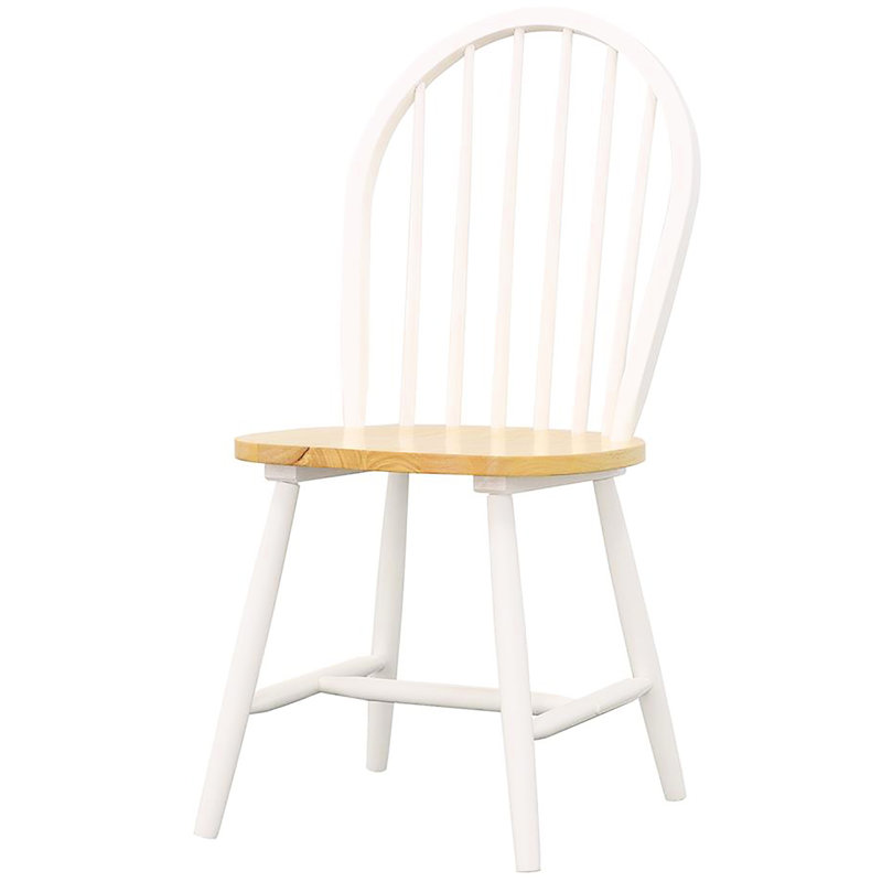 Chaises rustiques (4) - brun naturel et blanc, salle à manger élégante (de 4) et style blanc