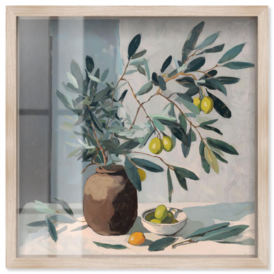 Olive Branch Botanical Art Shadowbox Print by Art Remedy