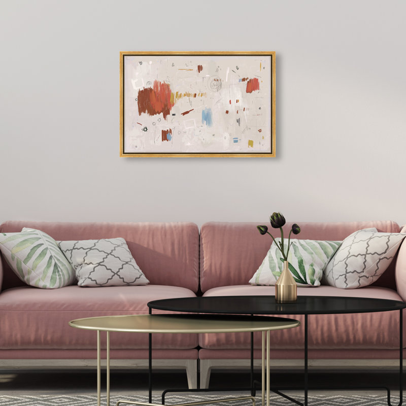 Expression Wall Canvas Abstract Print by Oliver Gal, Black Frame, 15 x 10, 17"H x 25"W, Gold Frame