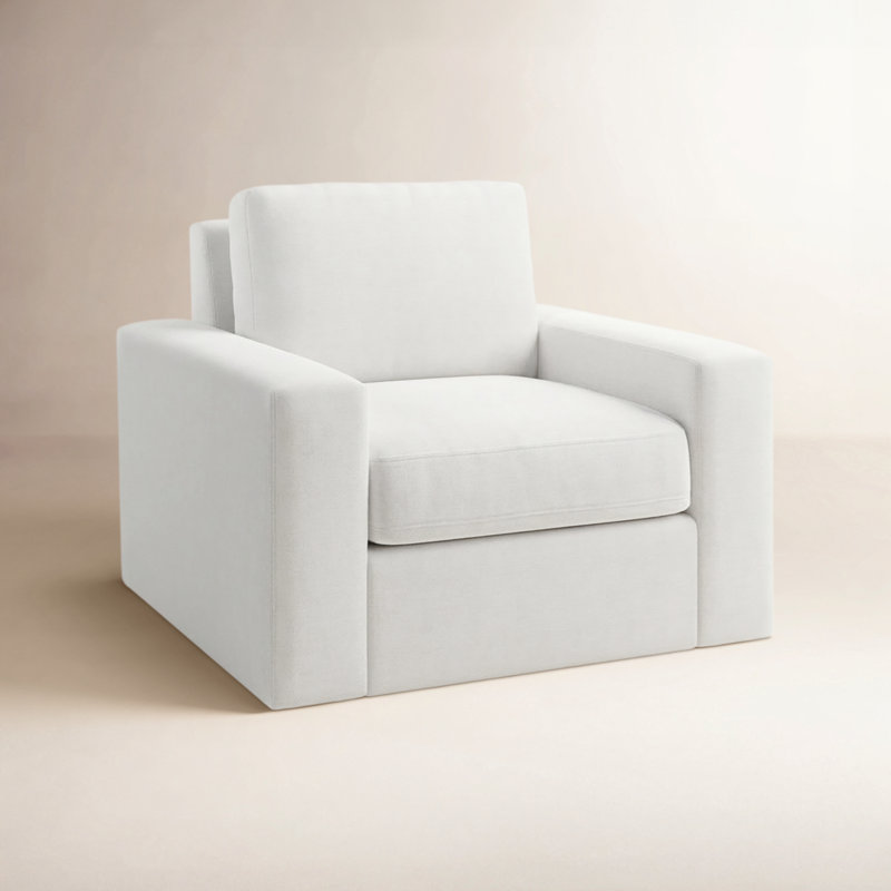Jonie Upholstered Swivel Armchair, Nomad Snow Crypton® Chenille