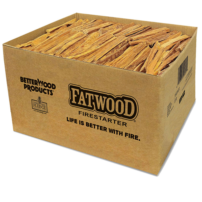 Better Wood Products 18 Pound Assorted Sizes Fire Wood Fatwood Firestarter Crate