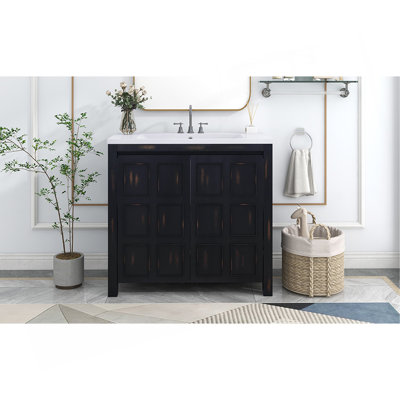 Meuble-lavabo exquis au charme rustique et au design fonctionnel