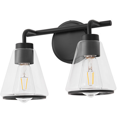 Modern Aniwa 3-Light Dimmable Bathroom Vanity Light, Gold Bathroom Mirror Light Fixture with Cone Clear Glass Shades for Makeup, Powder Room