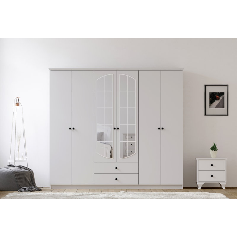 Ameina 6 Door Manufactured Wood Wardrobe