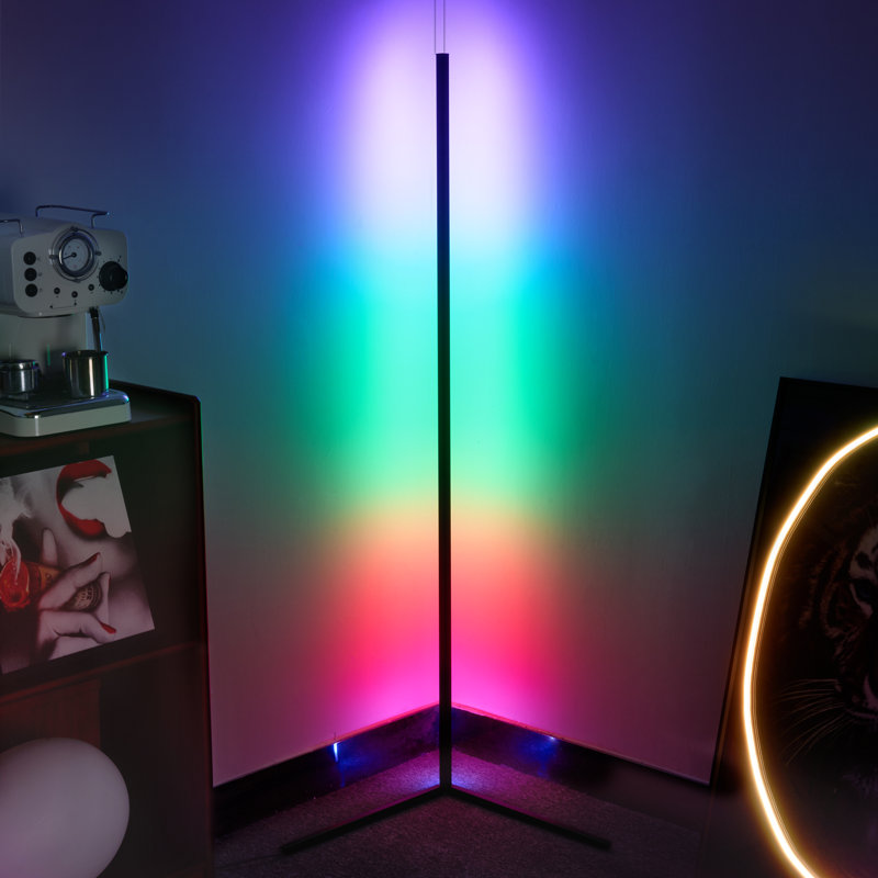 Lampe DEL sur pied 55 po Denada, Noir