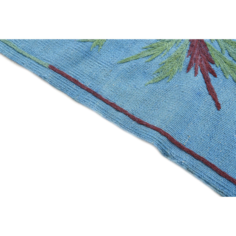 Tapis bleu rectangulaire 5 pi Poe