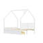 Lit maison avec tiroirs de rangement et tête de lit-129599068-129599067
