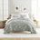Ensemble de courtepointe légère - couvre-lit matelassé toutes saisons - motif floral texturé