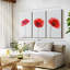 Trois coquelicots rouges, reproduction sur toile-98864968