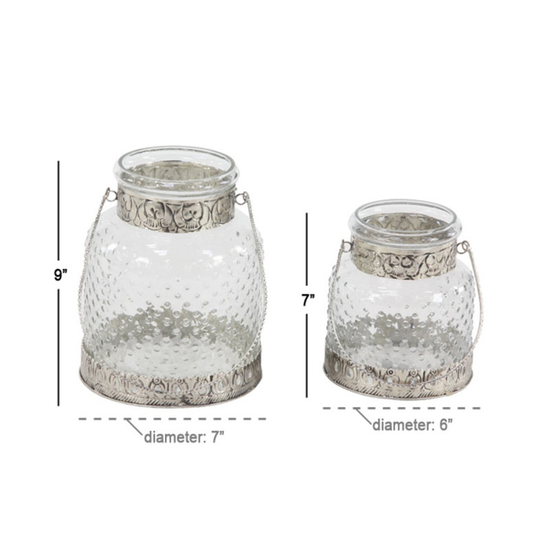 Set of 2 Glass Votive