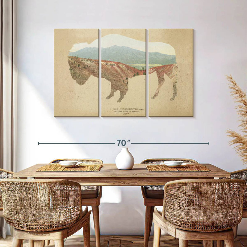 Brampt American Southwest Buffalo Distressed, 36" H x 57" W