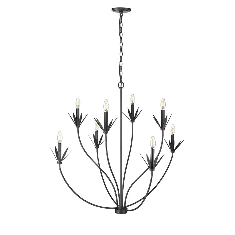 Primrose 8 - Light 40.5" Wide Dimmable Classic / Traditional Chandelier, Matte Black