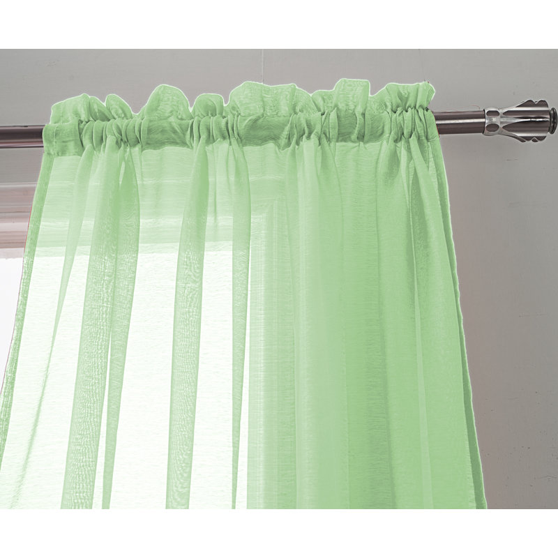 Panneau de rideau transparent simple de couleur unie avec passe-tringle Landose, ISE, l 55 po x L 90 po