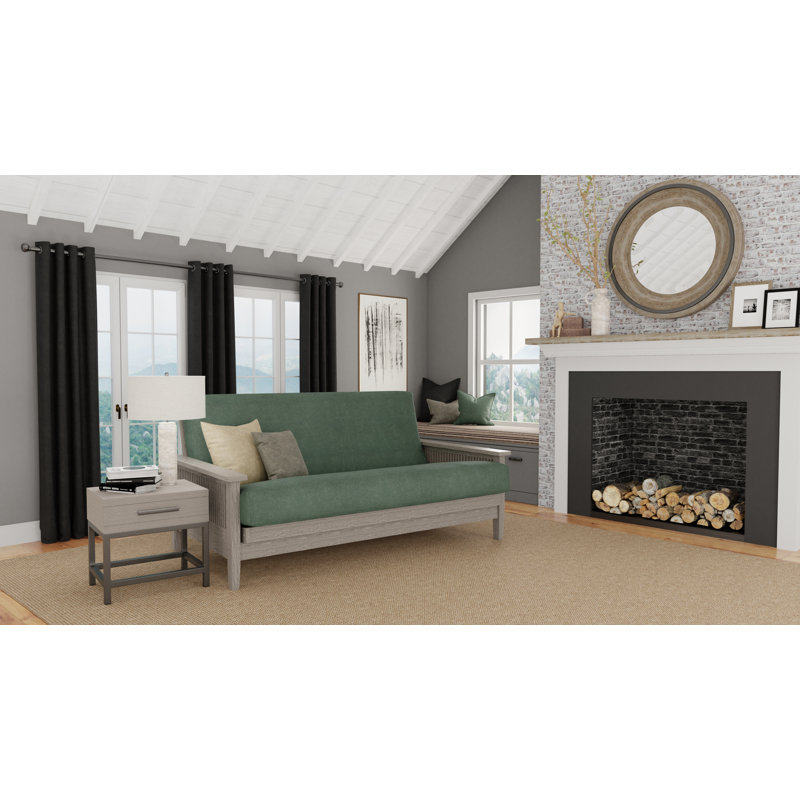 Housse pour futon à coussins carrés Leupp, Simple, Lagon